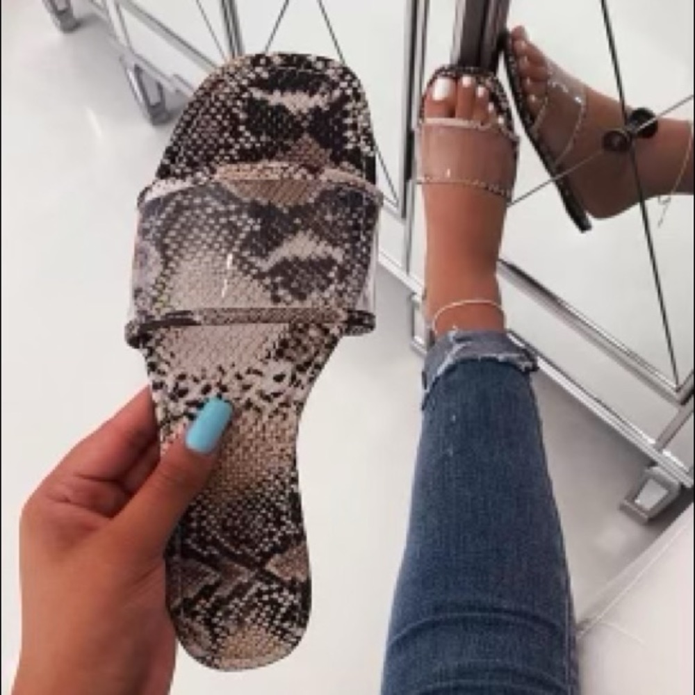 Clear Snakeskin Sandals